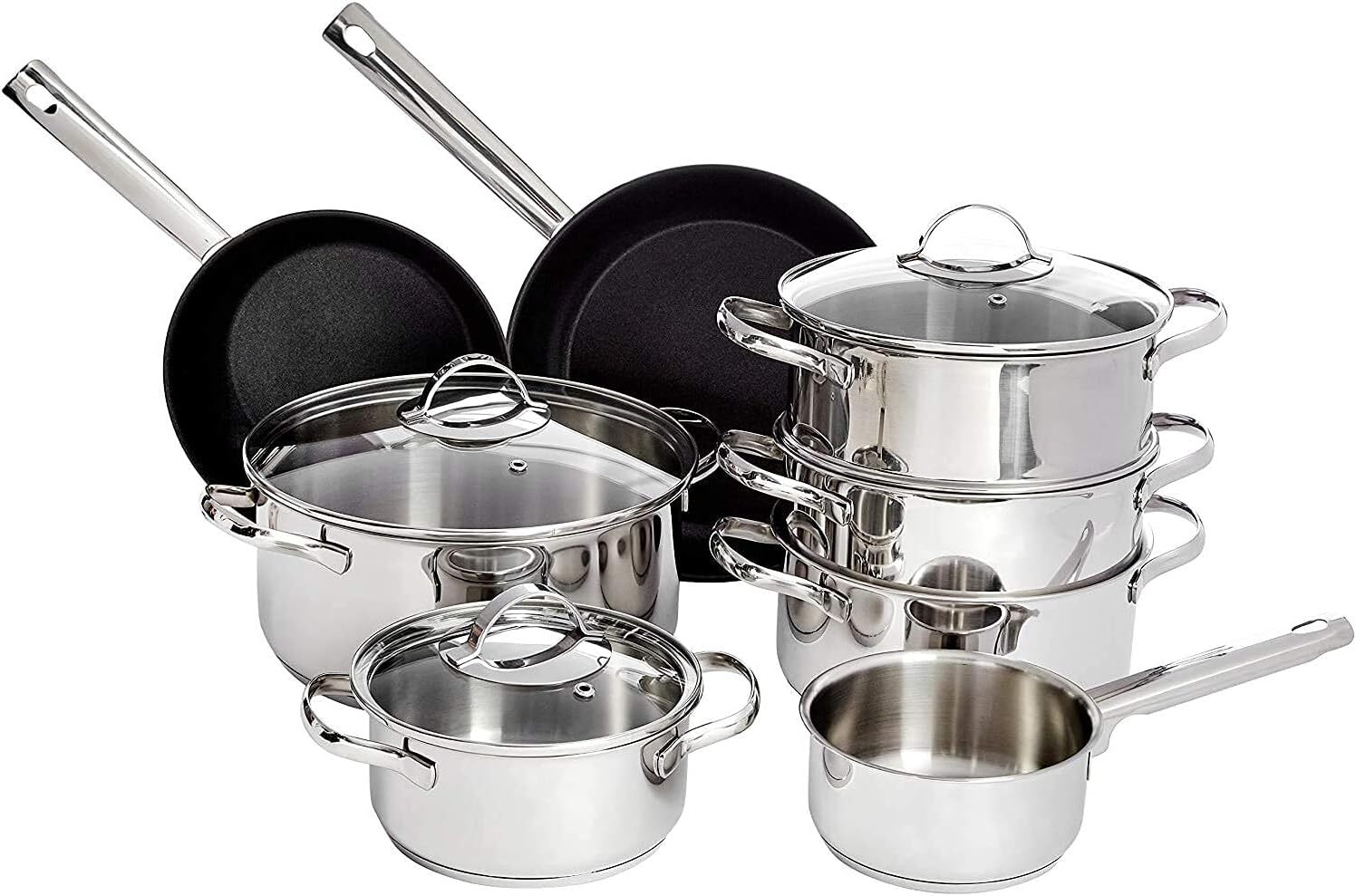 Ensemble de Casseroles 11 Pièces Amazon Basics 